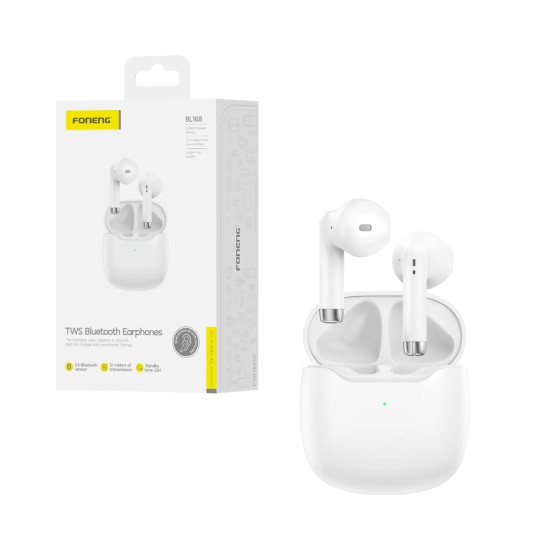 Auscultadores Bluetooth TWS Foneng BL168 Branco
